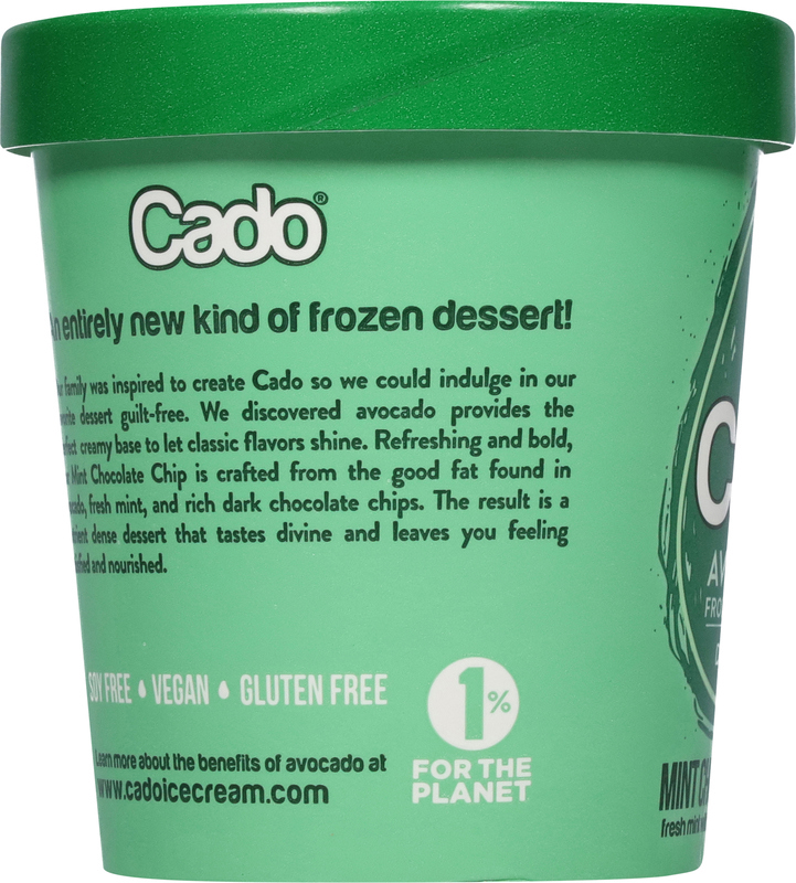 Cado Avocado Frozen Dessert, Dairy-Free, Mint Chocolate Chip
