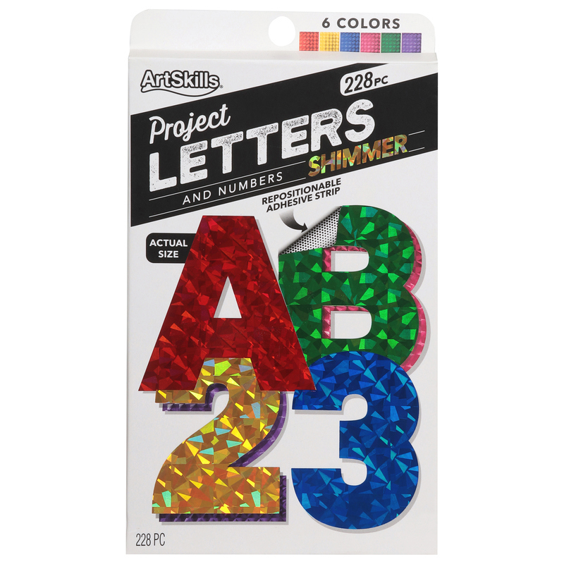 ArtSkills Letters and Numbers, 6 Colors, Shimmer | Giant Eagle