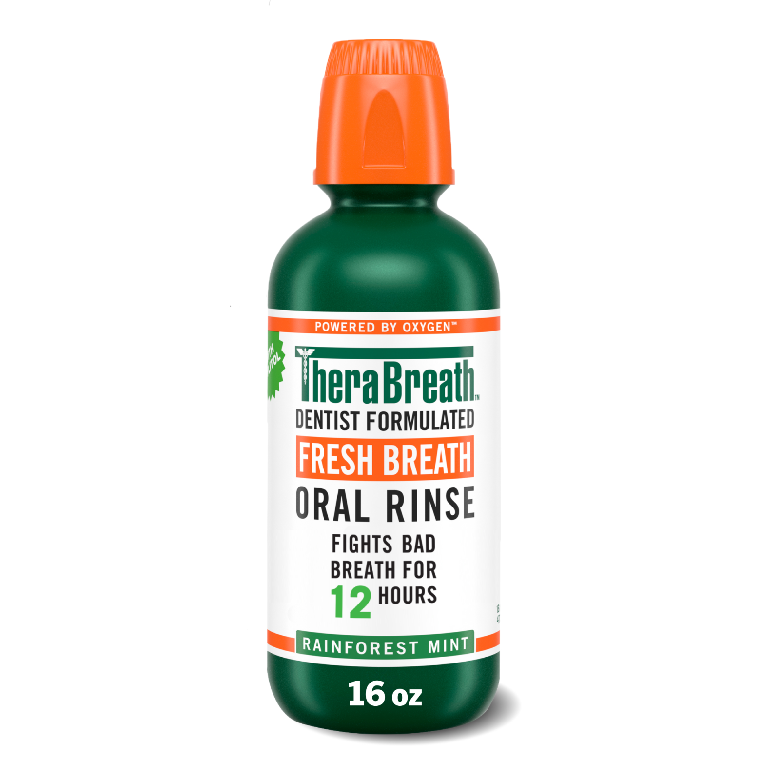 TheraBreath Fresh Breath Mouthwash, Rainforest Mint, Alcohol-Free