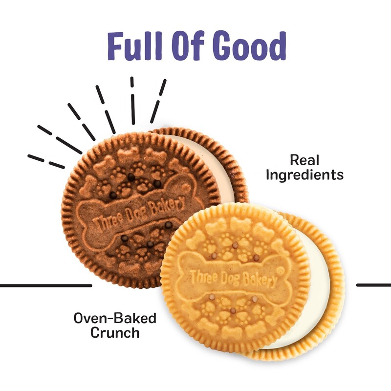 Three Dog Bakery 2 Pack Dog Cookies, Carob PB Cookie & Golden