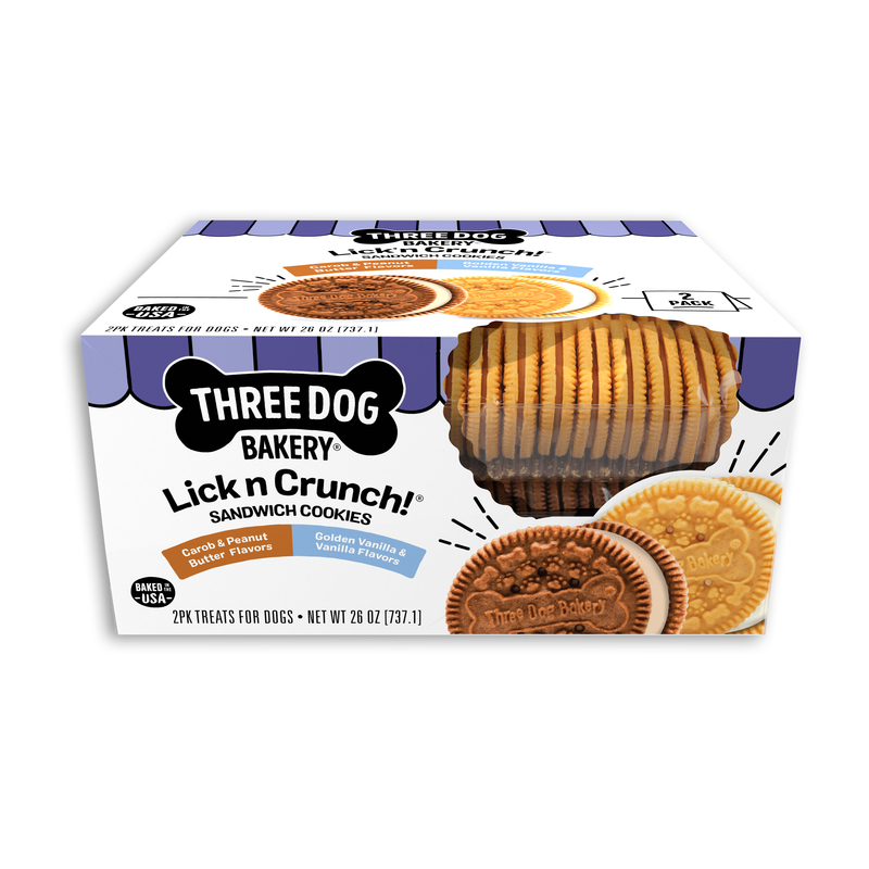 Three Dog Bakery 2 Pack Dog Cookies, Carob PB Cookie & Golden
