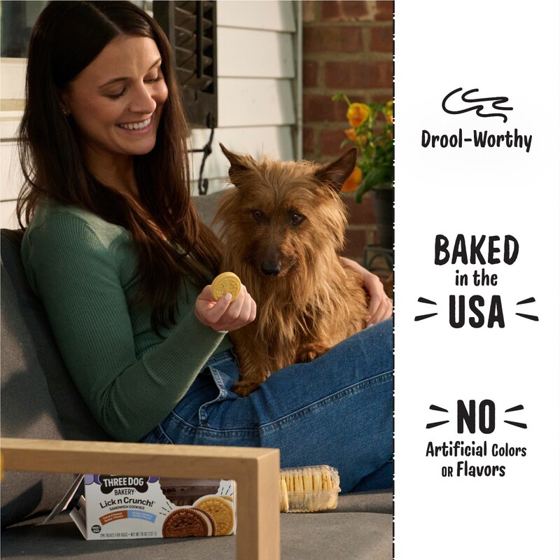 Three Dog Bakery 2 Pack Dog Cookies, Carob PB Cookie & Golden