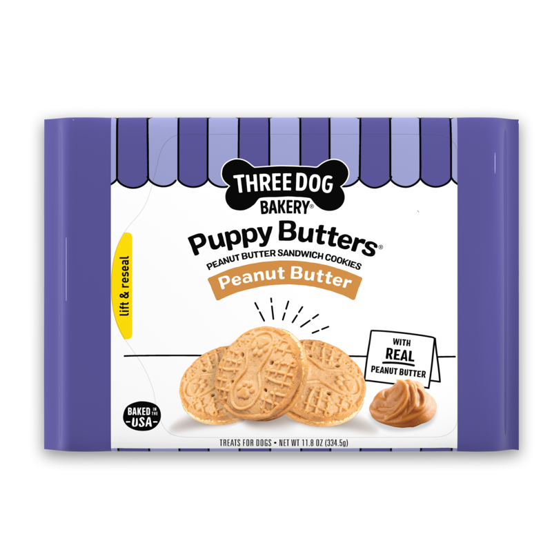 Three Dog Bakery Treats for Dogs, Sandwich Cookies, Peanut Butter