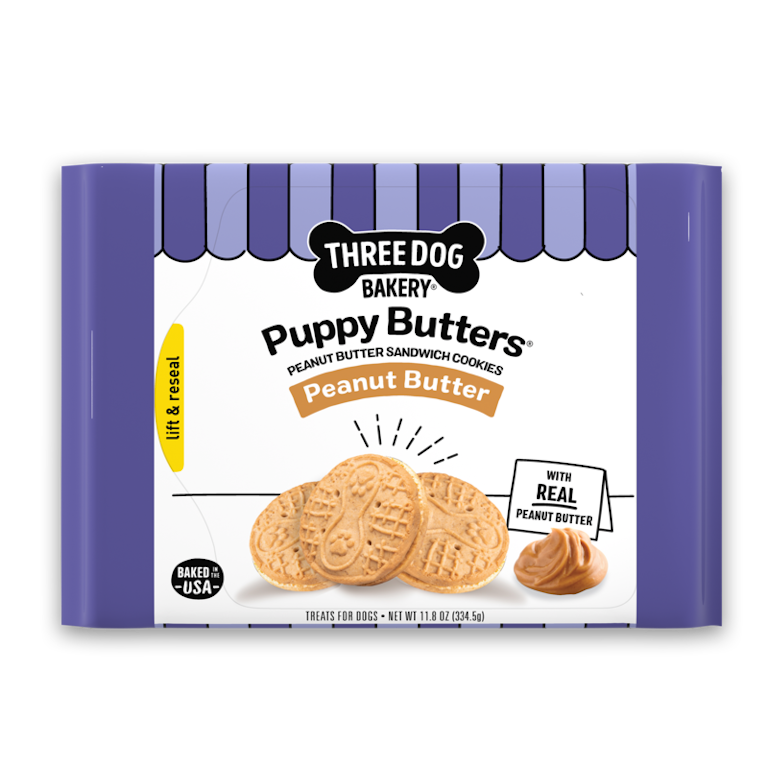 Three Dog Bakery Treats for Dogs, Sandwich Cookies, Peanut Butter Three Dog Bakery Treats for Dogs, Sandwich Cookies, Peanut Butter
