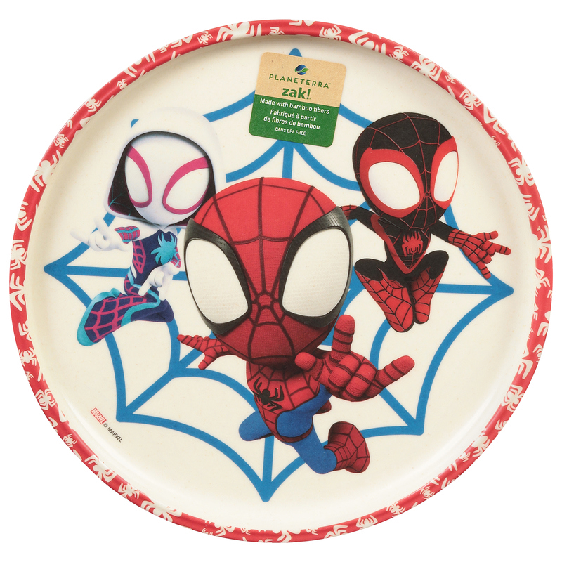 Zak! Melamine Bamboo Plate, SpiderMan-AmzFriend, 8 Inch | Giant