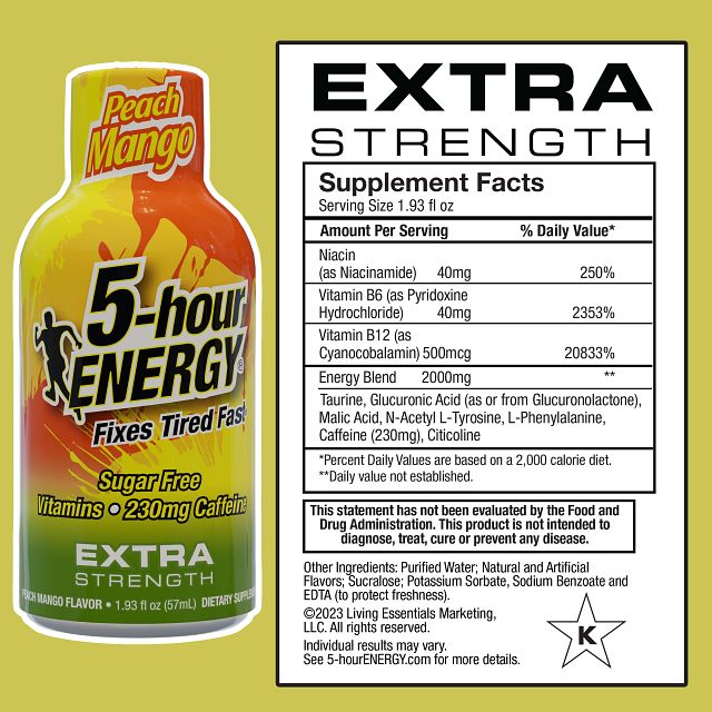 5-hour ENERGY Shot, Extra Strength, Peach Mango | Giant Eagle