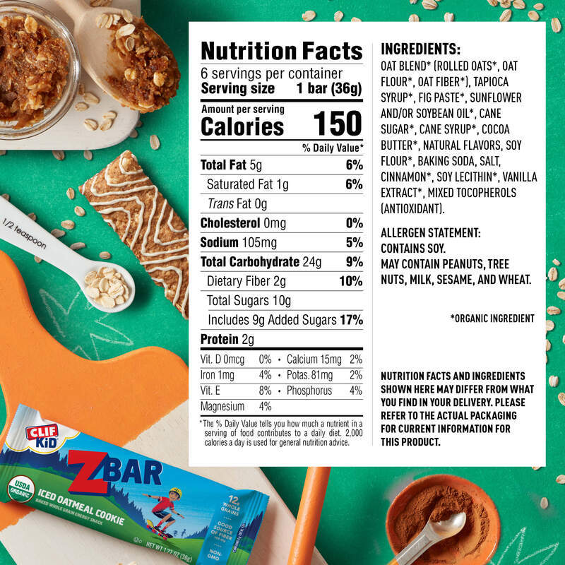 Zbar - Iced Oatmeal Cookie - Soft-Baked Energy Snack Bars - Non