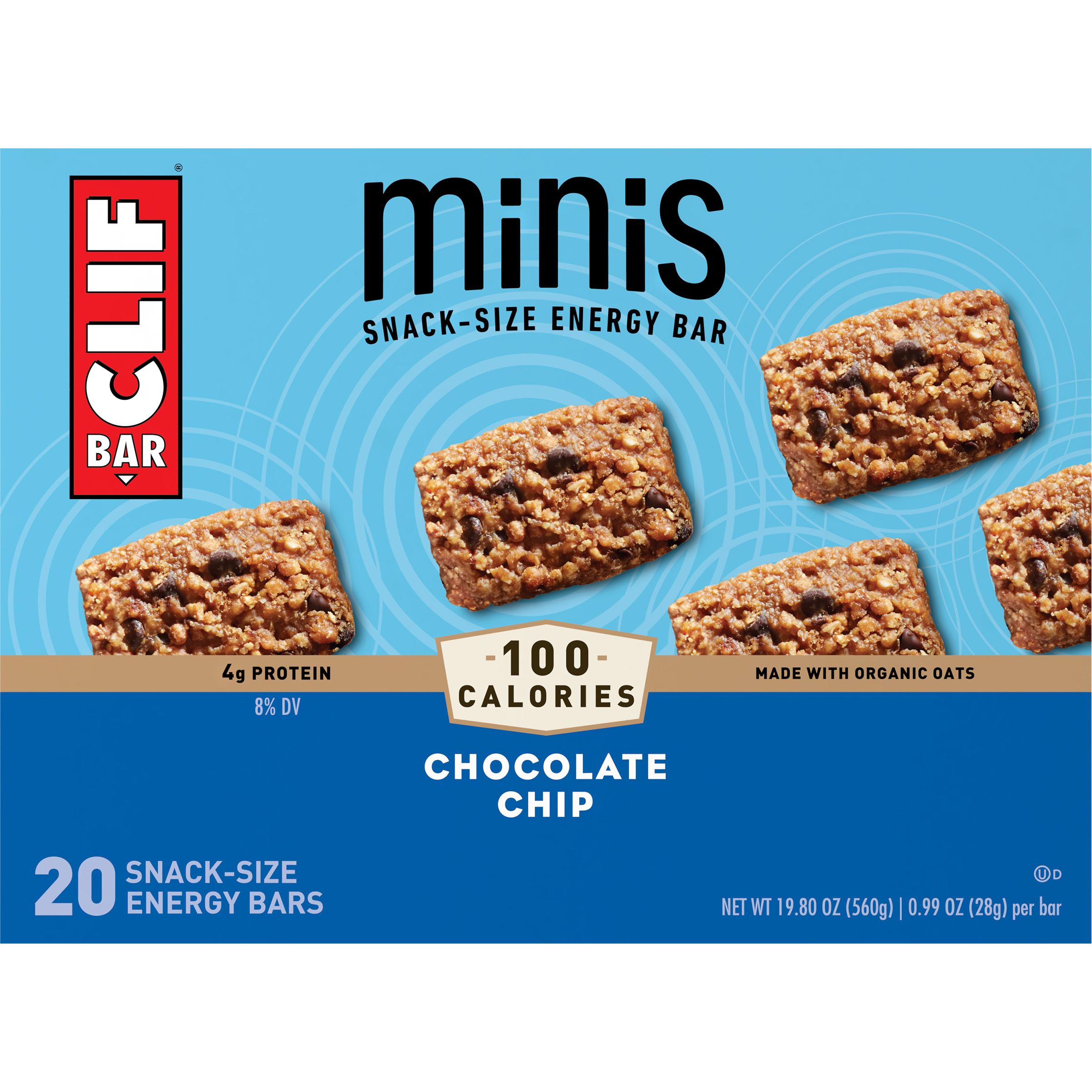 CLIF BAR Minis - Chocolate Chip - Made with Organic Oats - 4g