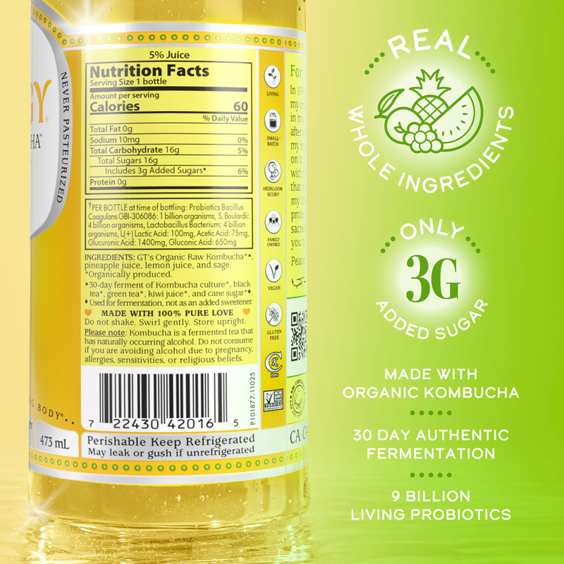 Synergy Golden Pineapple Kombucha | Giant Eagle | Because It