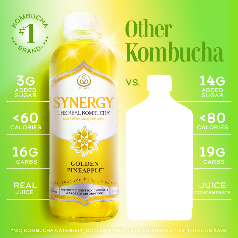 Synergy Golden Pineapple Kombucha | Giant Eagle | Because It
