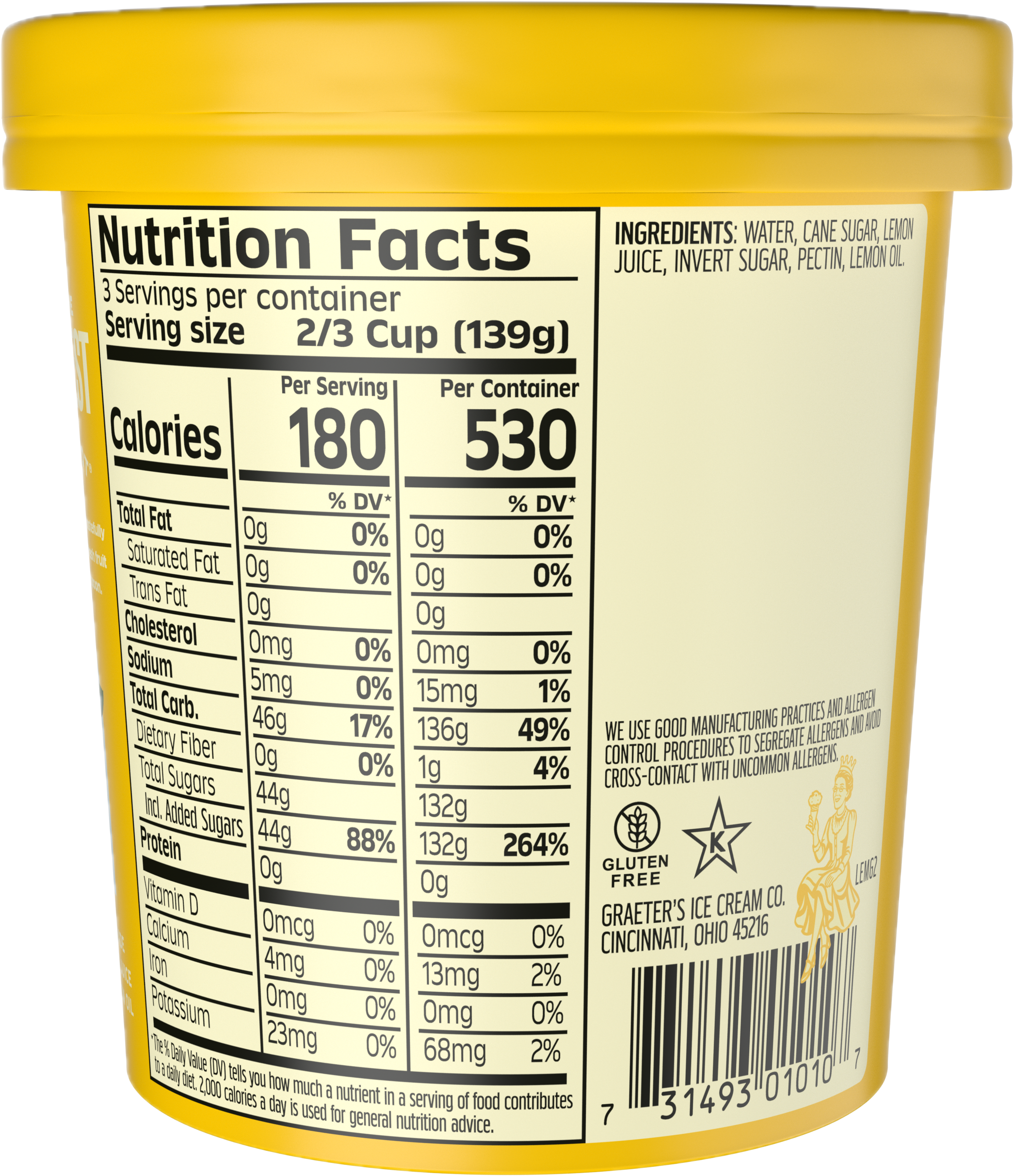 Graeter's Lemon Sorbet, 16oz | Giant Eagle | Because It Matters