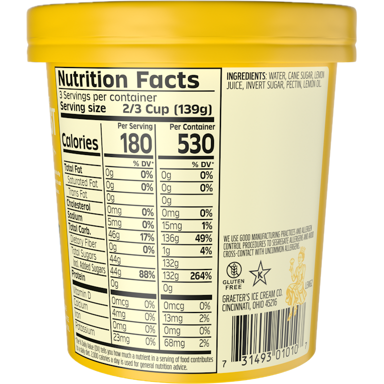 Graeter's Lemon Sorbet, 16oz | Giant Eagle | Because It Matters Graeter's Lemon Sorbet, 16oz | Giant Eagle | Because It Matters