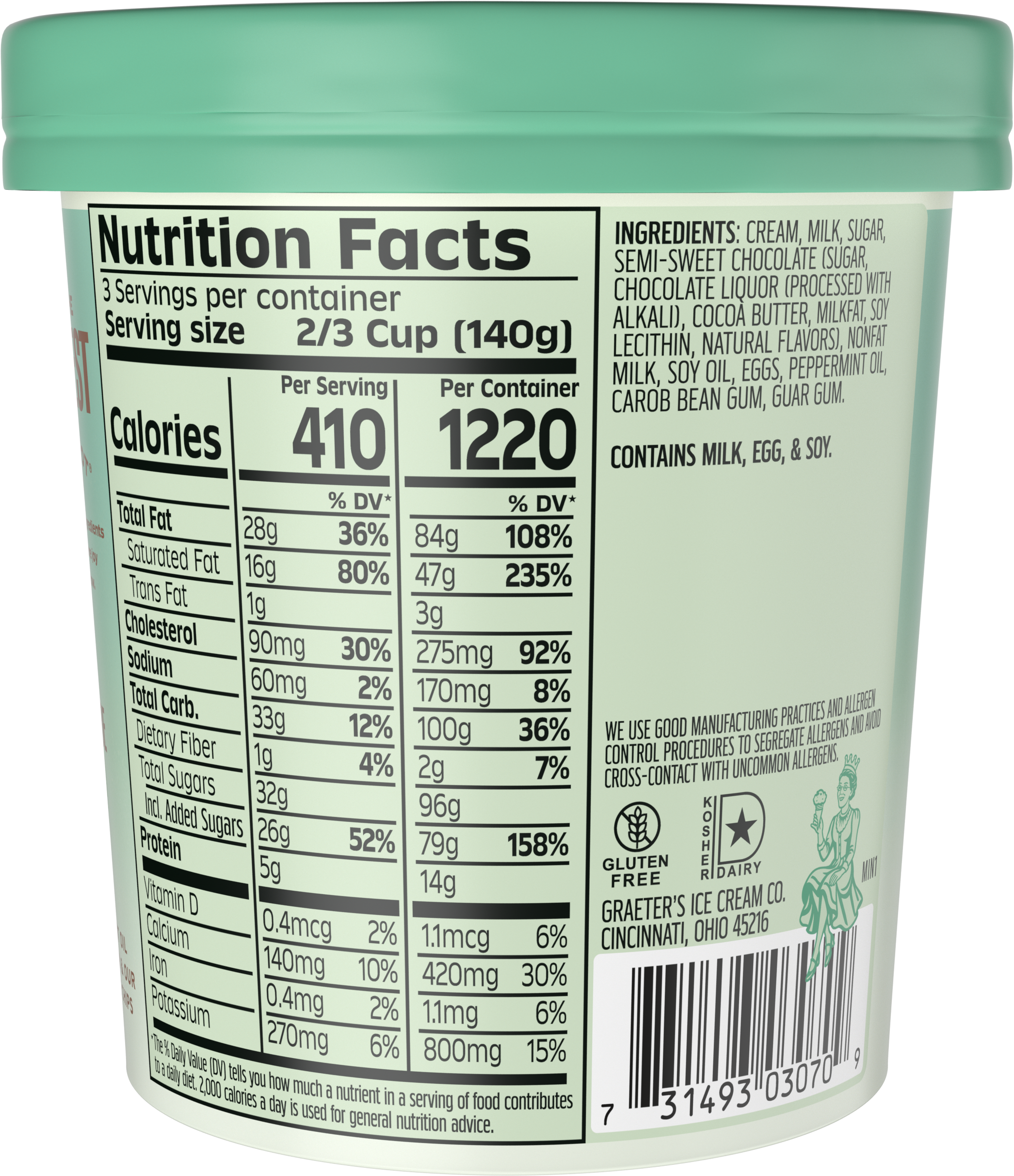 Graeters Ice Cream, Mint Chocolate Chip, French Pot | Giant Eagle