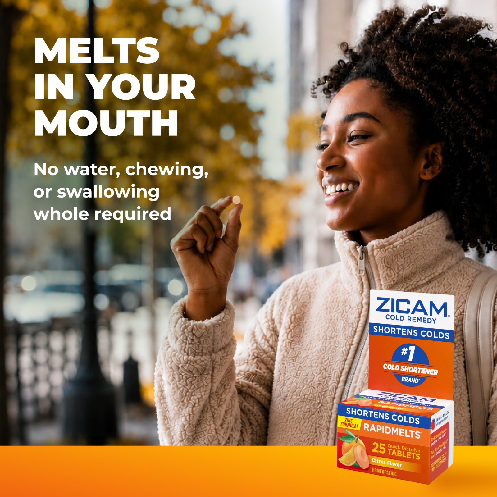 Zicam Zinc Cold Remedy RapidMelts Quick-Dissolve Tablets Citrus