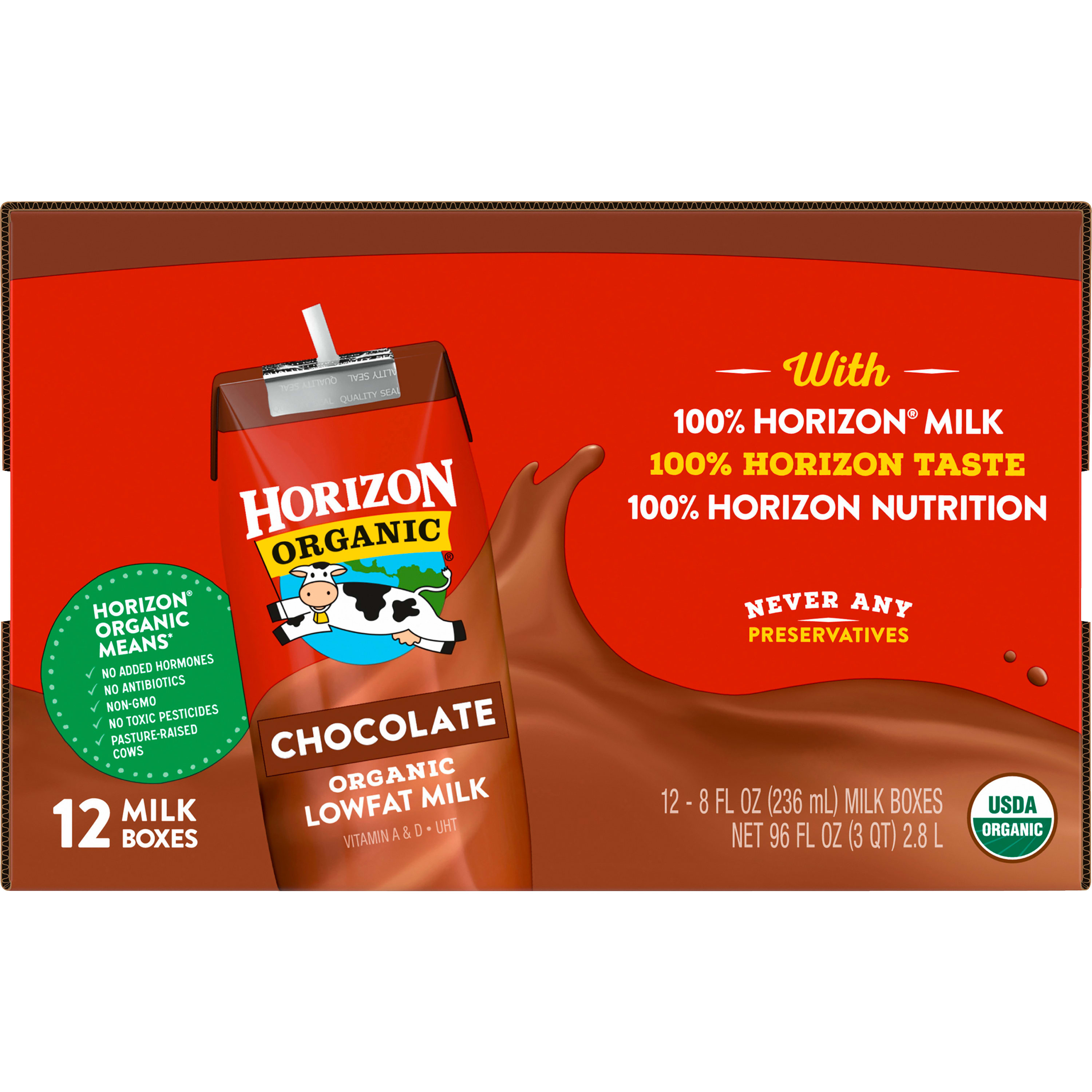 MILK 他の方はご購入ご遠慮下さい。Surface等 Horizon Organic Shelf-Stable 1% Low Fat Milk Boxes, Chocolate, 8