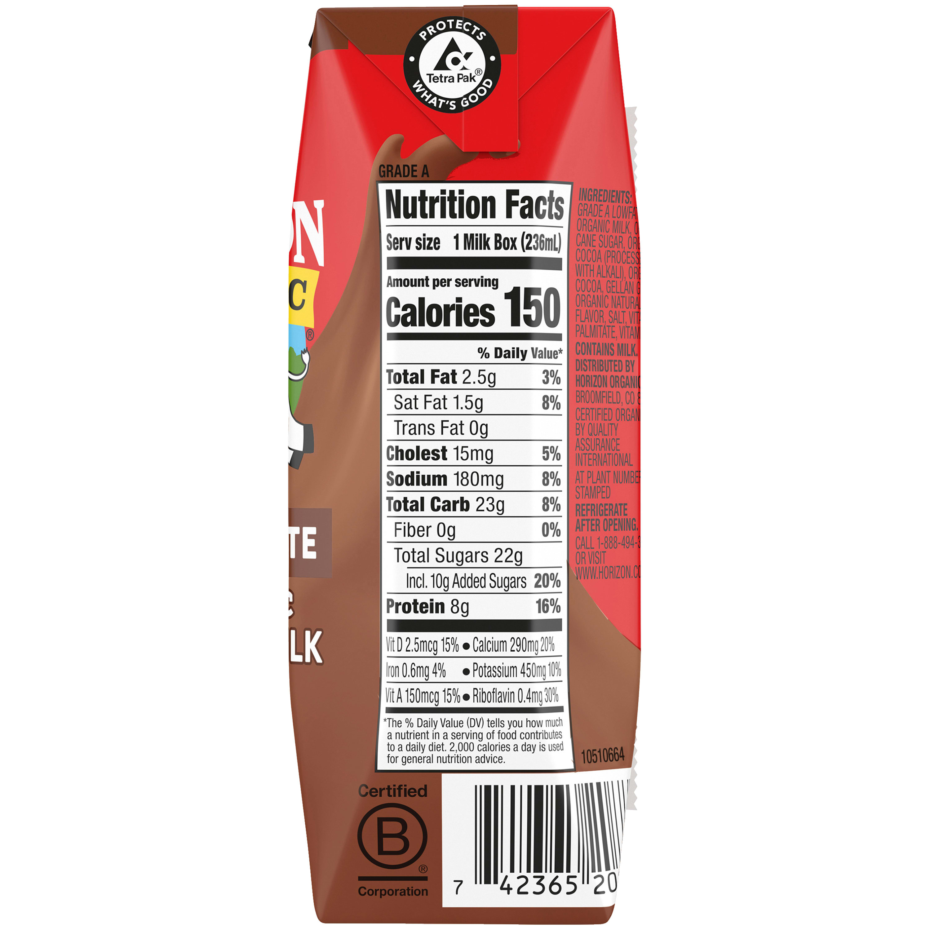 Horizon Organic Shelf Stable 1% Lowfat Chocolate Milk Box, 8 fl oz