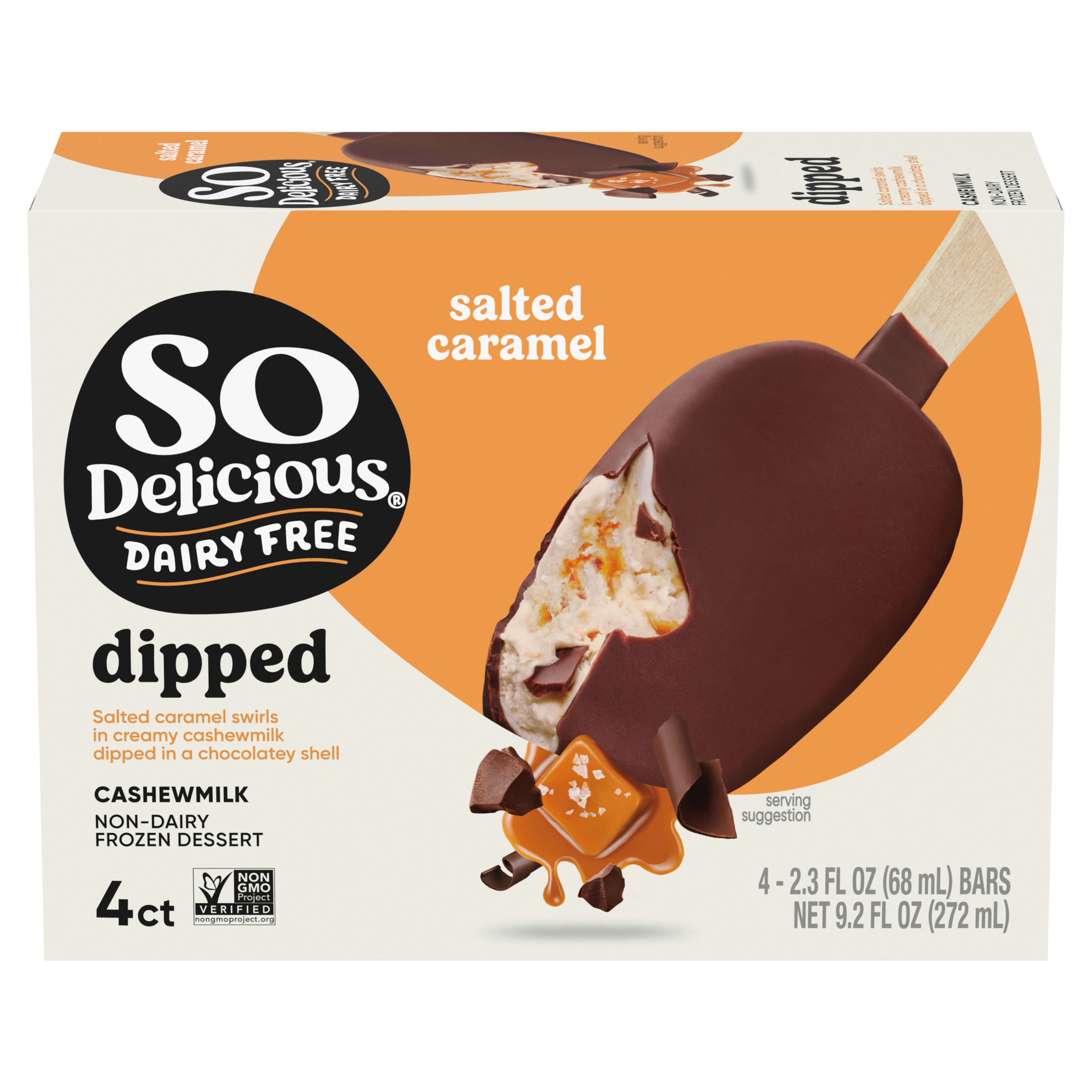 So Delicious Cashew Milk Frozen Dessert Bars, Dipped Salted