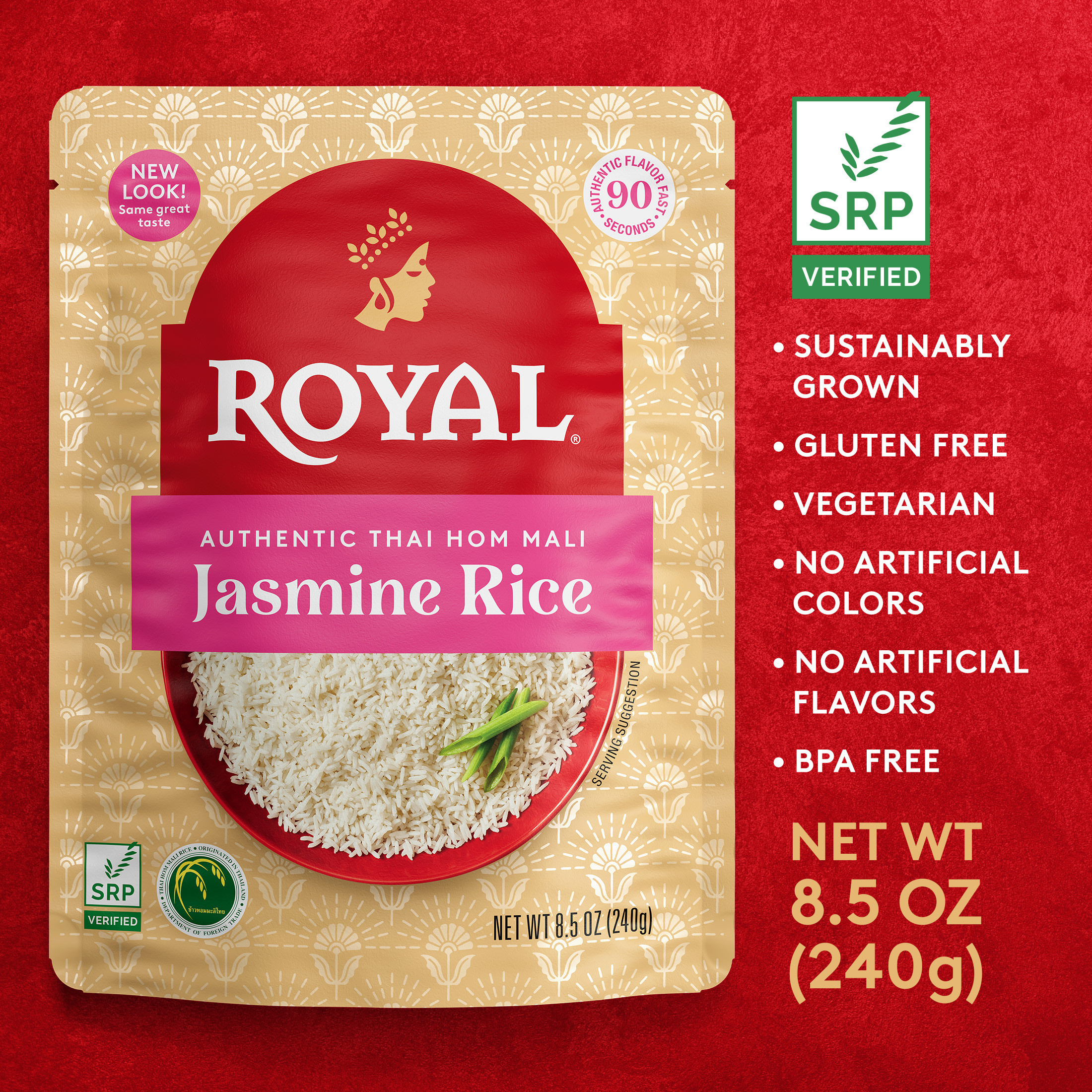 Royal Authentic Thai Hom Mali White Jasmine Rice - Microwave Rice