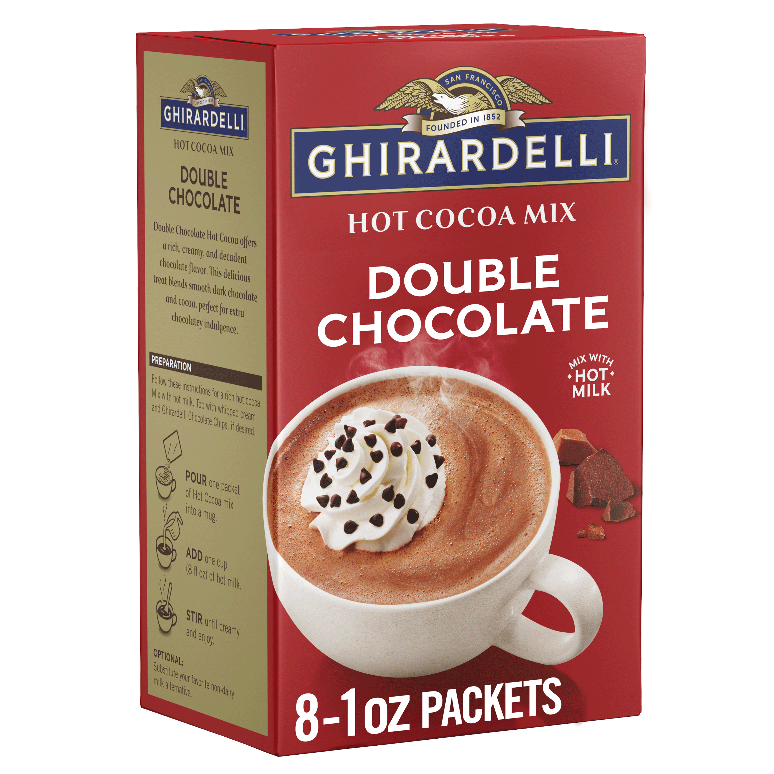 cocoa様 GHIRARDELLI Double Chocolate Hot Cocoa Mix, 8-1oz Packets | Giant