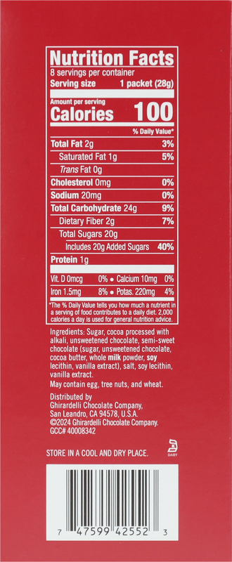 GHIRARDELLI Double Chocolate Hot Cocoa Mix, 8-1oz Packets | Giant
