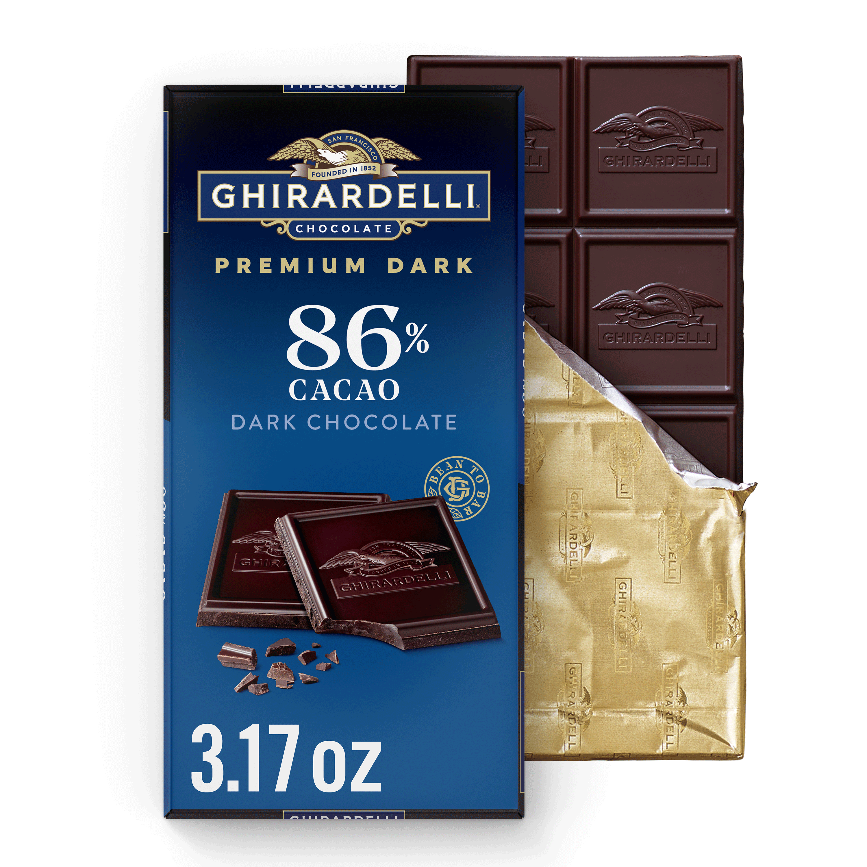 GHIRARDELLI PREMIUM DARK 86% Cacao Dark Chocolate Bar, 3.17 oz Bar