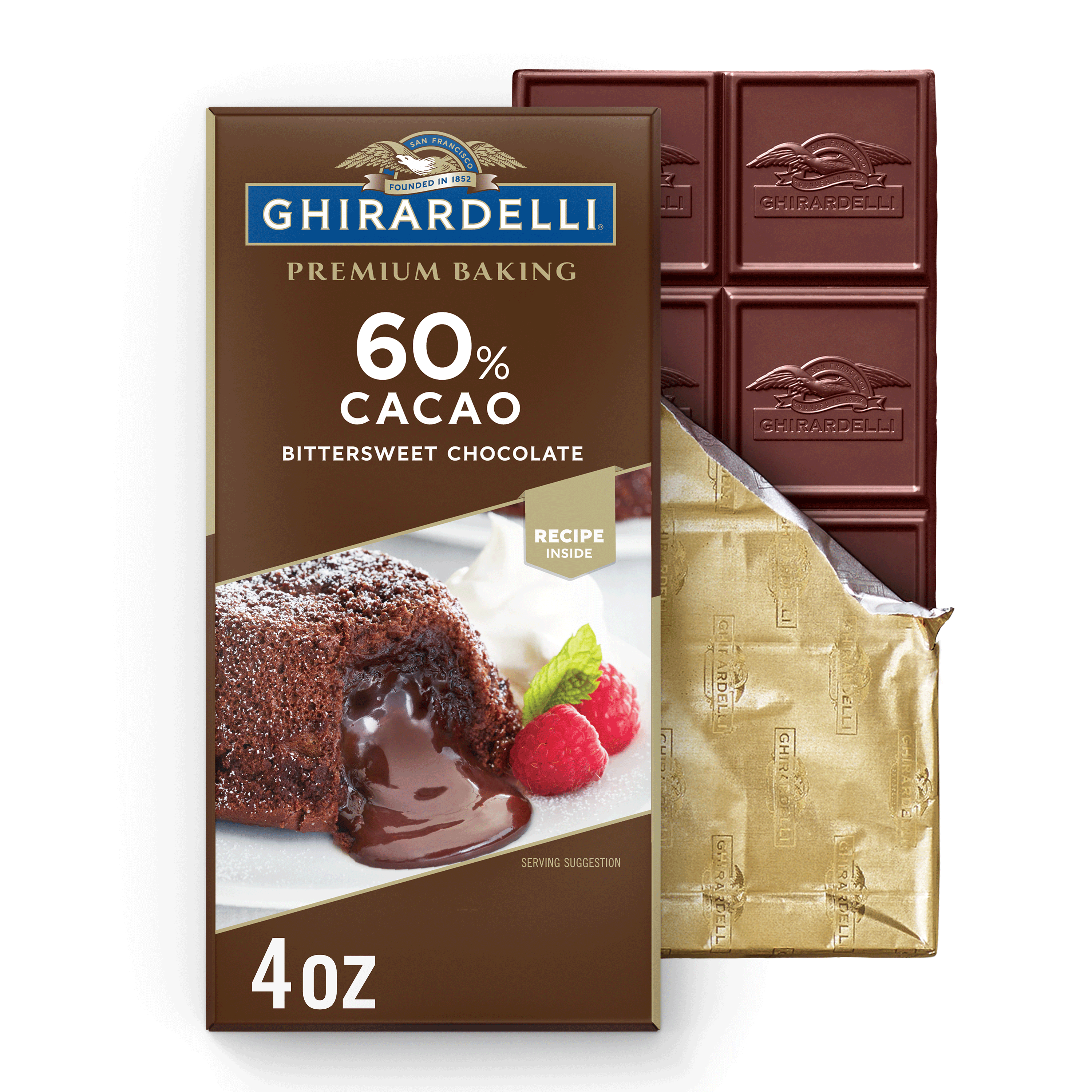 GHIRARDELLI Premium 60% Cacao Bittersweet Chocolate Baking Bar, 4