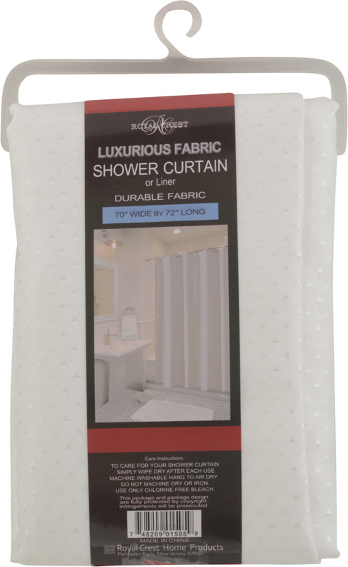 Royal Crest Shower Curtain or Liner, Luxurious Fabric, Durable