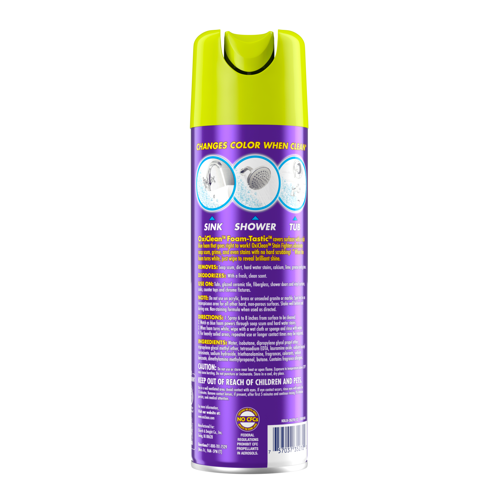 OxiClean Foam-Tastic Foaming Bathroom Cleaner, Fresh Scent, 19 Oz