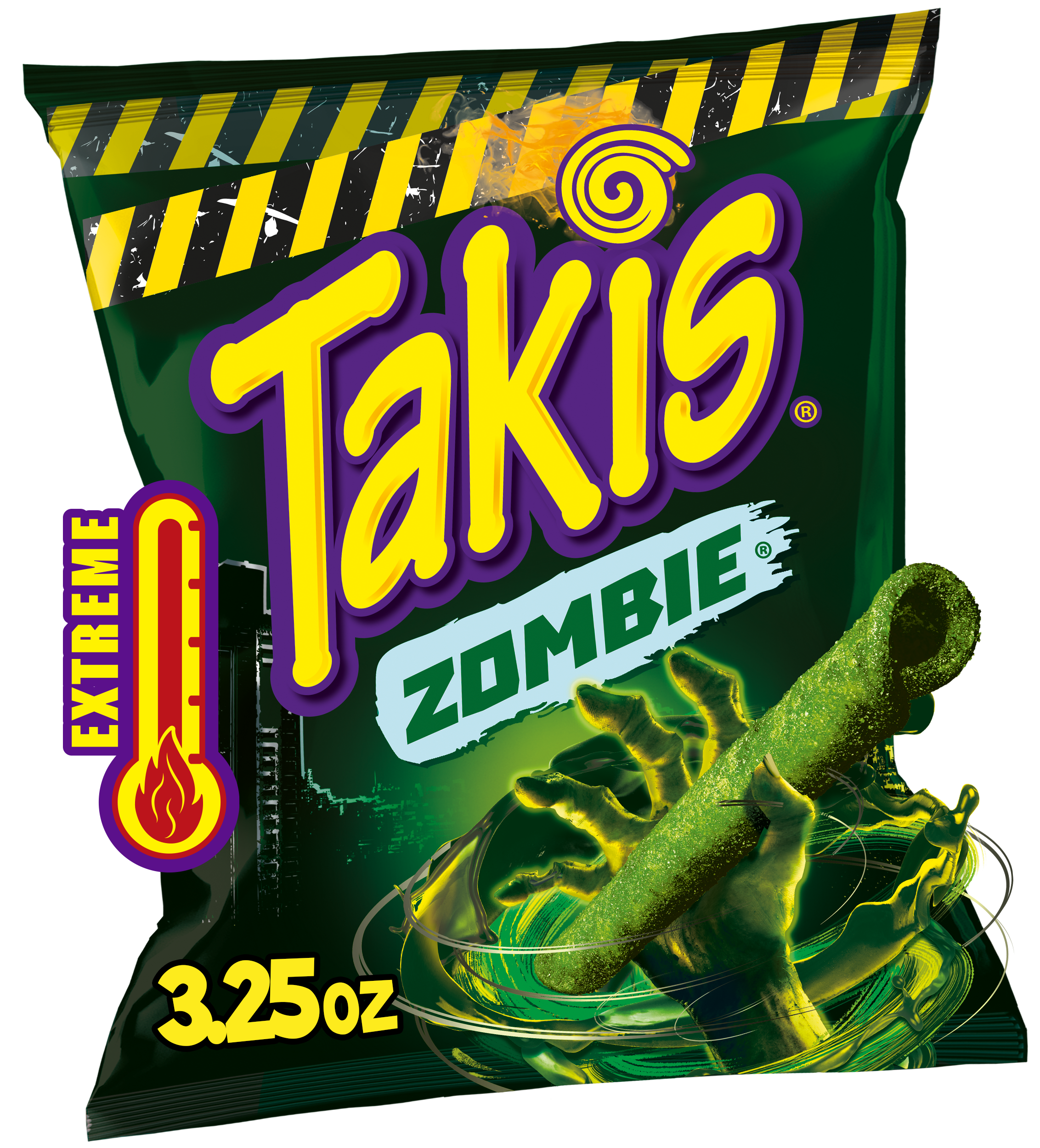 Takis Zombie 3.25 oz Snack Size Bag, Habanero & Cucumber Flavored