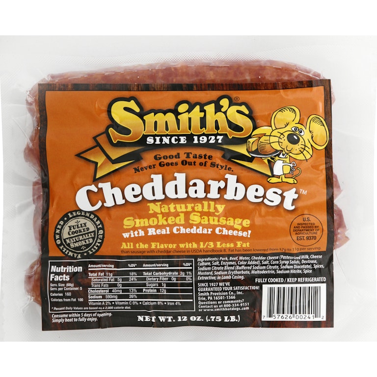 Smiths Smoked Sausage, with Real Cheddar Cheese Giant Eagle
