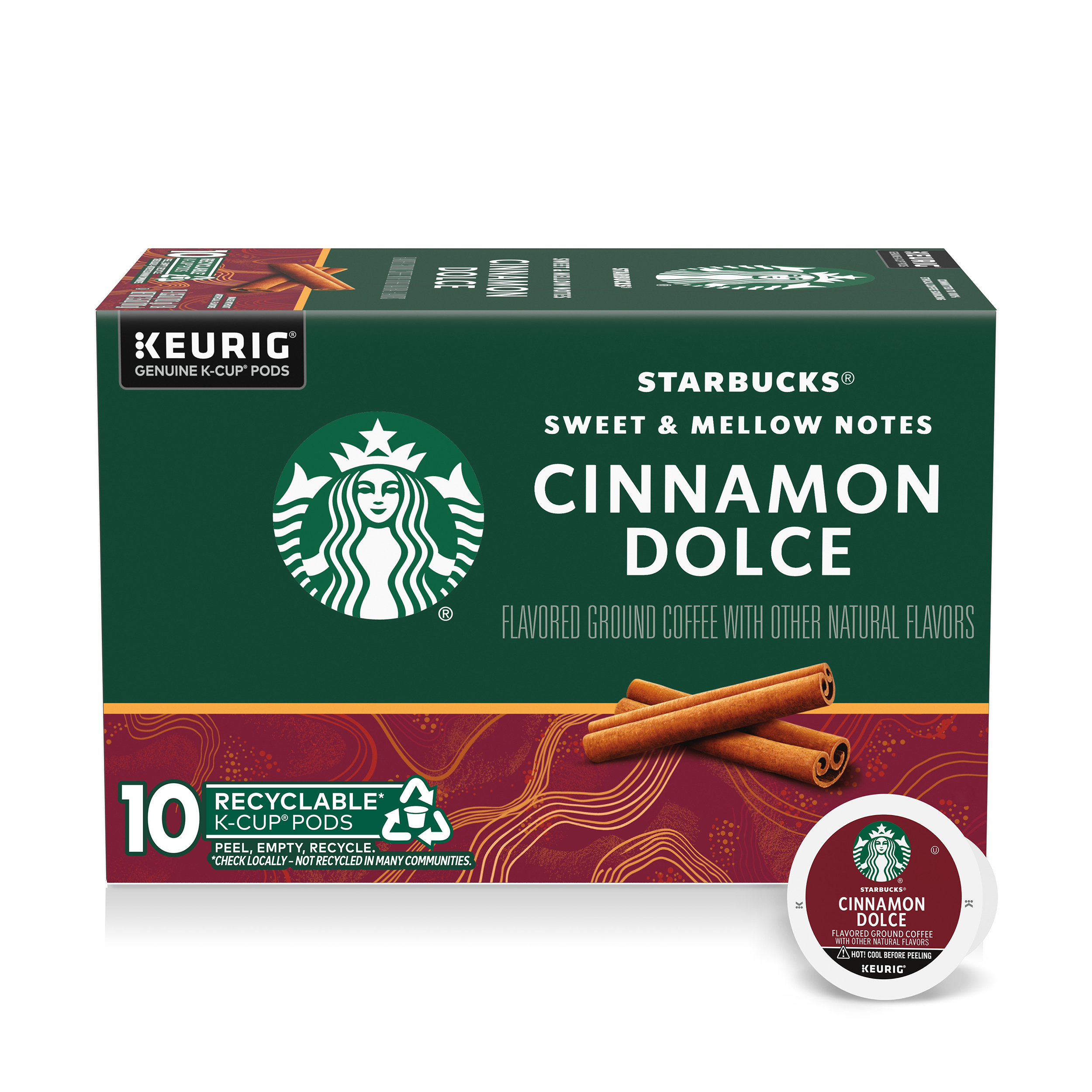 Starbucks K-Cup Coffee Pods, Flavored Hot or Iced Coffee, Cinnamon