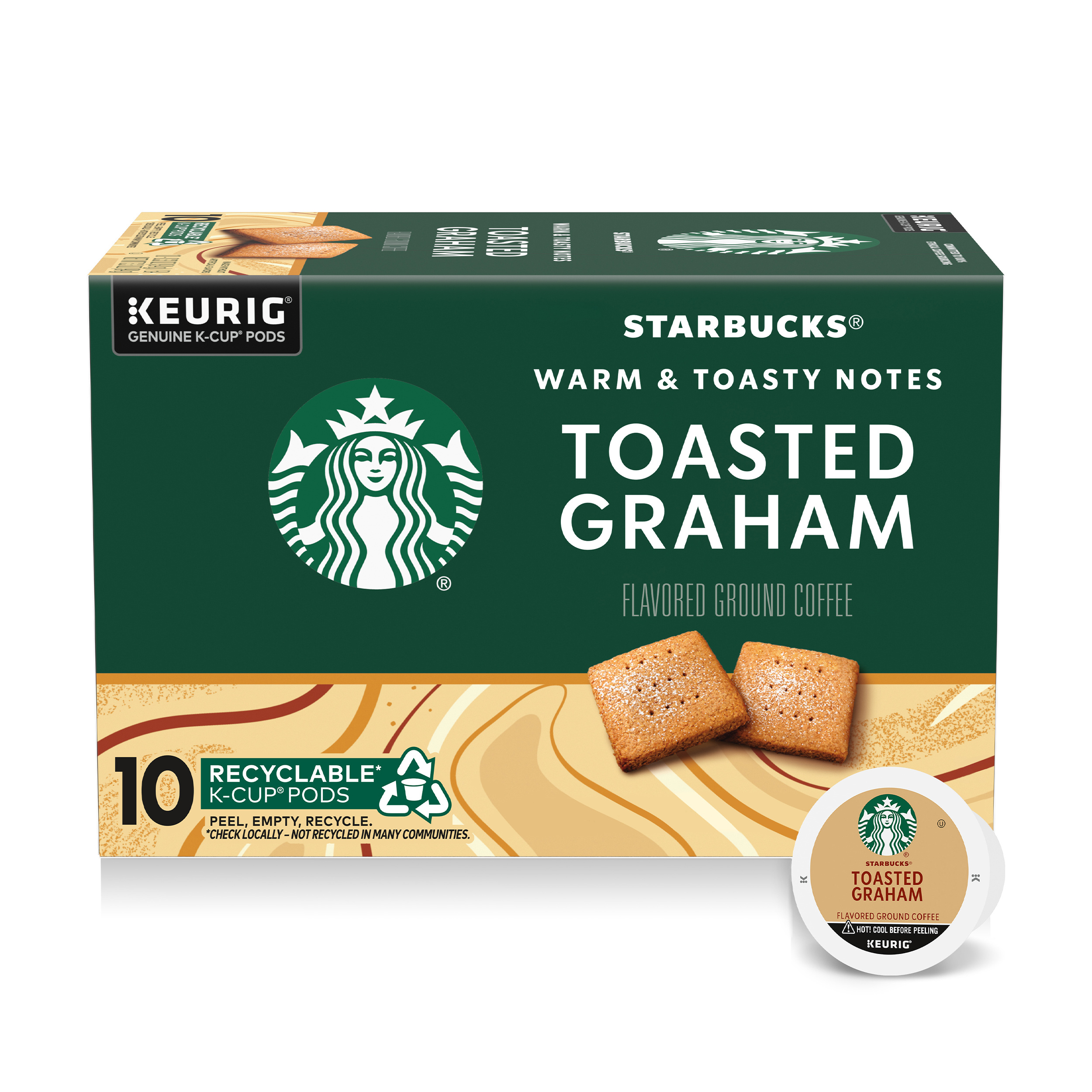 Starbucks K-Cup Coffee Pods, Flavored Hot or Iced Coffee, Toasted
