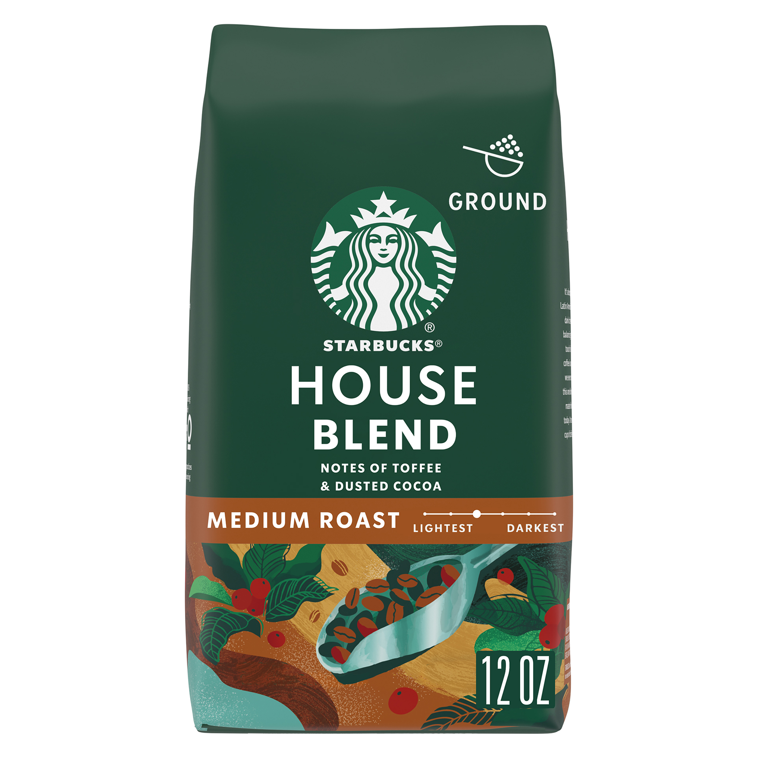 Starbucks Ground Coffee, Medium Roast Coffee, House Blend, 100