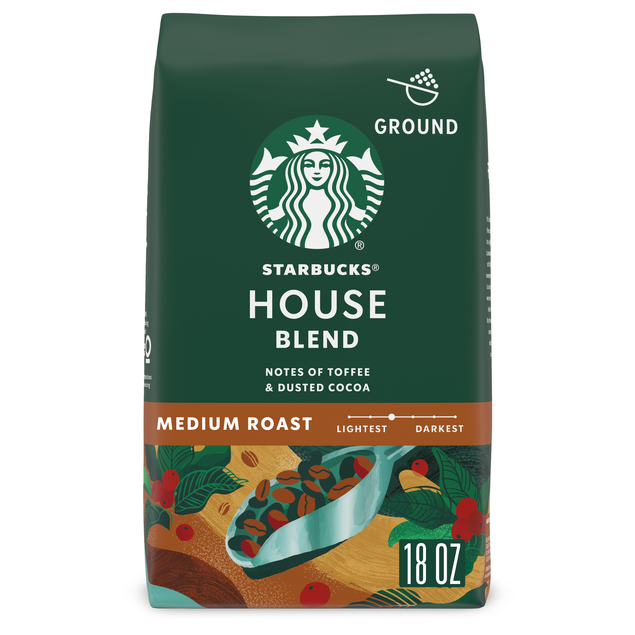 Starbucks Ground Coffee, Medium Roast Hot or Iced Coffee, House
