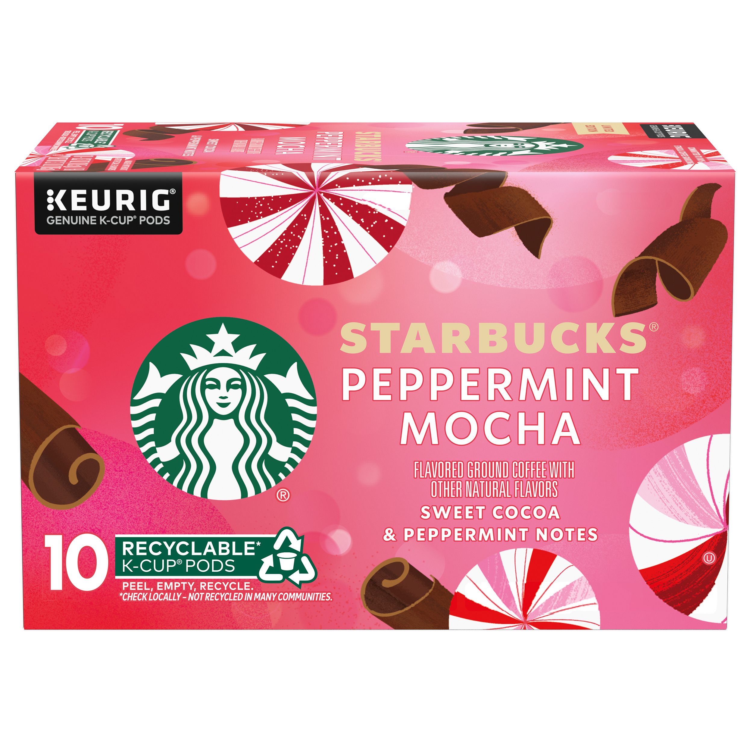 Starbucks K-Cup Coffee Pods, Peppermint Mocha Flavored Coffee for