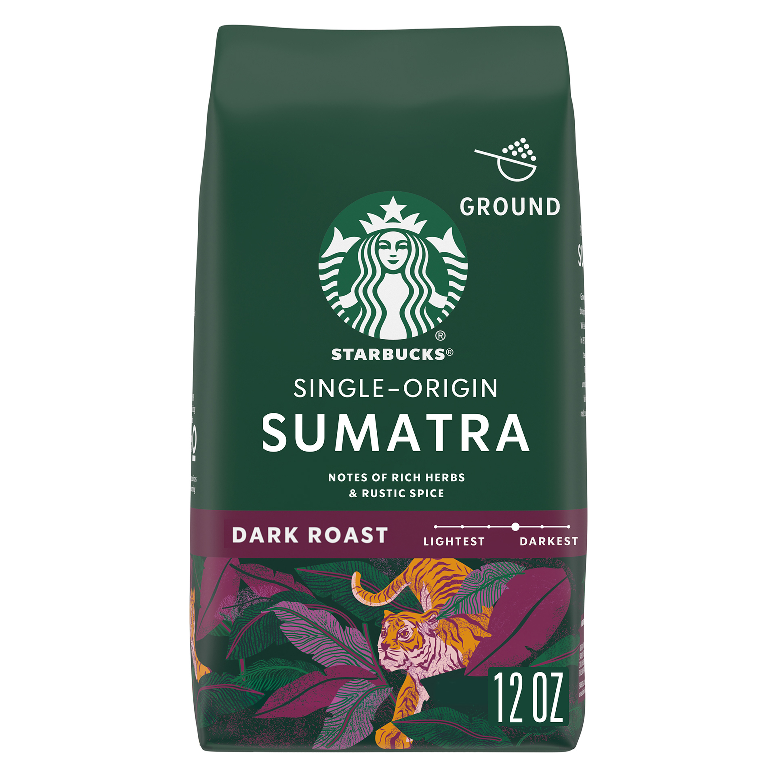 Starbucks Ground Coffee, Dark Roast Hot or Iced Coffee, Single