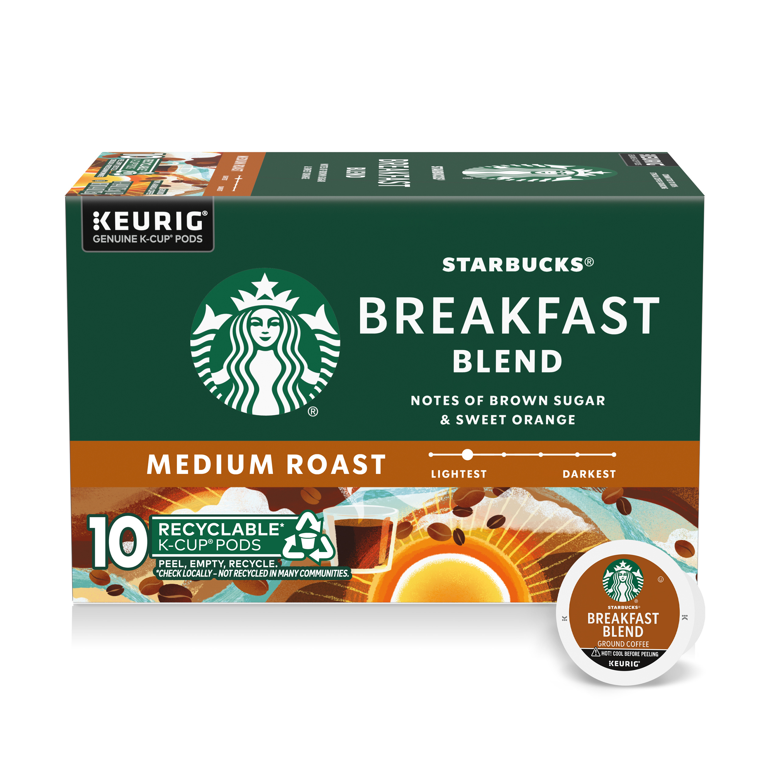 Starbucks K-Cup Coffee Pods, Medium Roast Coffee, % Arabica, 1 Box