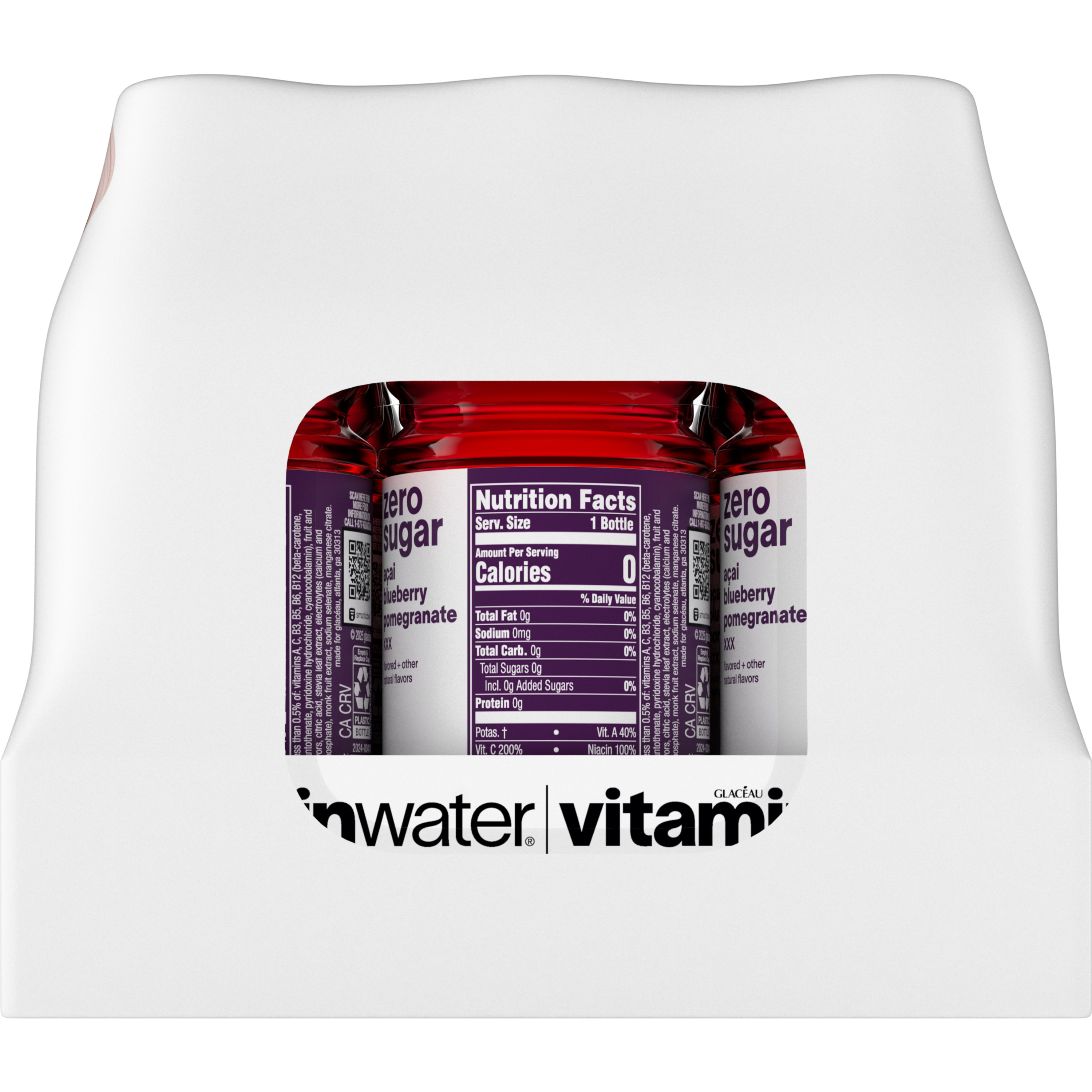 vitaminwater Zero Sugar xxx Bottles, 20 fl oz, 12 Pack