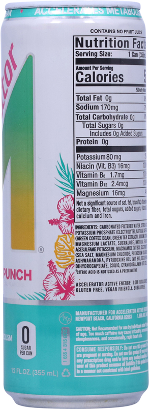 A SHOC Accelerator Tropical Punch Energy Drink, 12 fl oz can