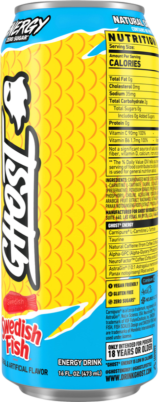 ghost l carnitine GHOST Energy Drink - 12-Pack Sour Strips Rainbow 16oz Cans - Energy & Focus  & No Artificial Colors - 200mg of Natural Caffeine L-Carnitine & Taurine main image 0