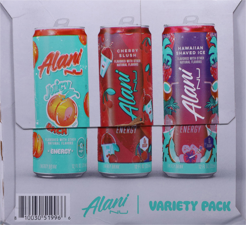Alani Nu Juicy Peach/Cherry Slush/Hawaiian Shaved Ice Energy Drink
