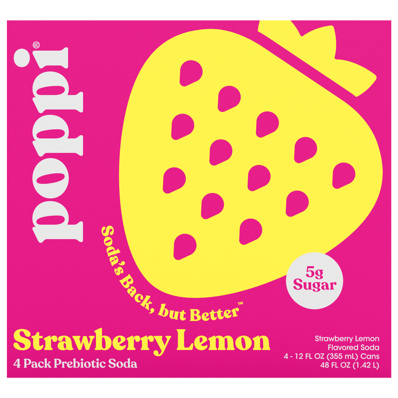 Poppi Strawberry Lemon Prebiotic Soda | Giant Eagle | Because It
