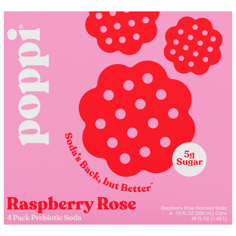 【新品・即日発送】Bibiy. ROSIEPEPURAMUTOP 2X - Poppi Raspberry Rose Prebiotic Soda - 12 fl oz Can - Walmart.com
