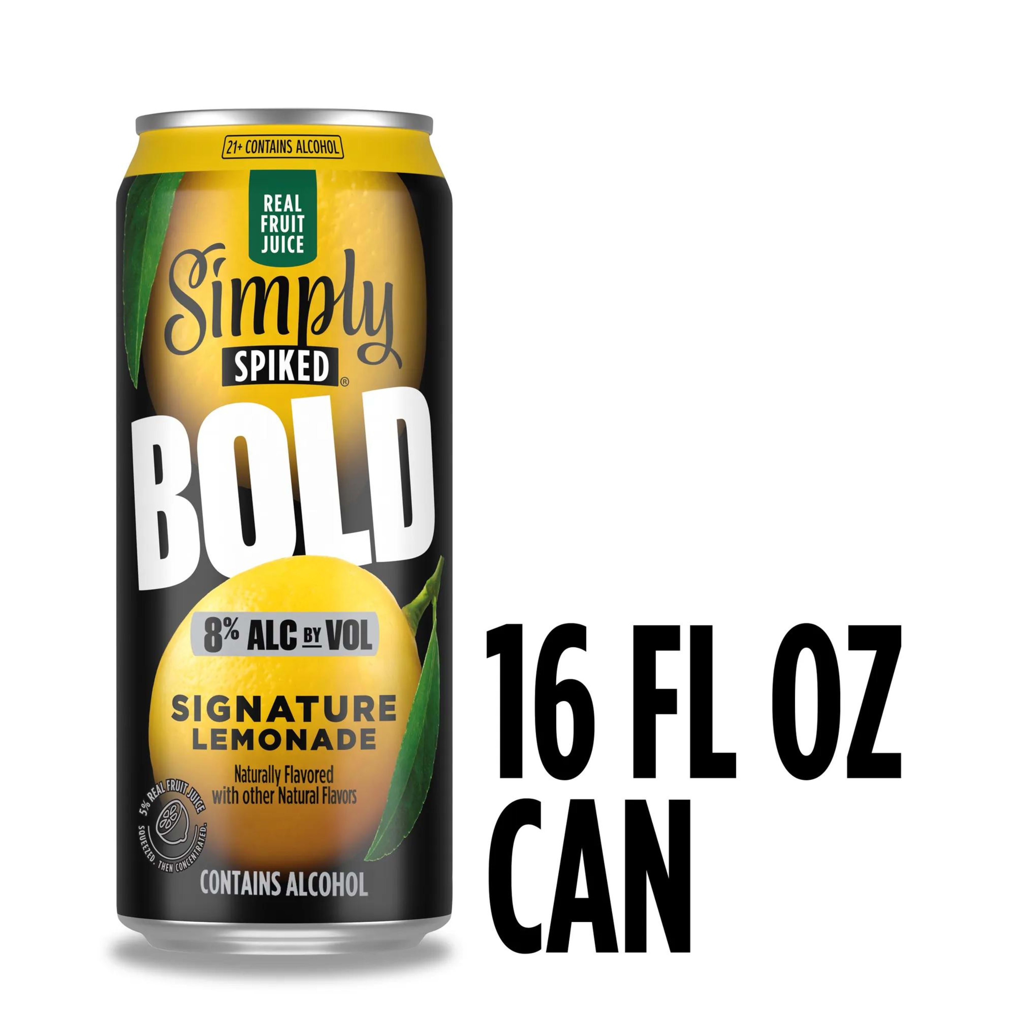 Simply Spiked BOLD Signature Hard Lemonade 8.0% ABV, Single, 24 oz