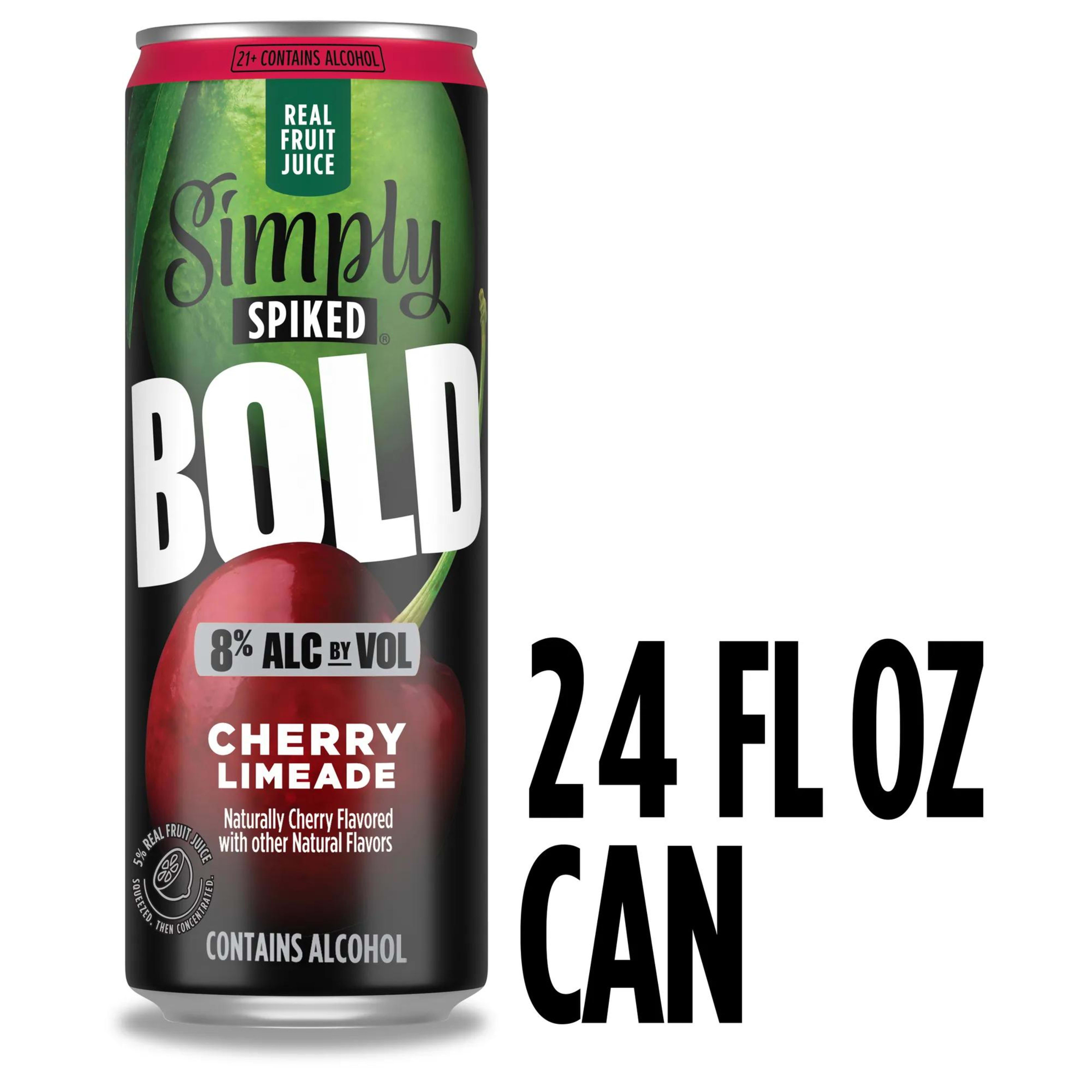 Simply Spiked BOLD Cherry Limeade 8.0% ABV, Single, 24 oz can