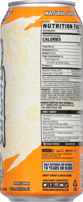 Ghost Zero Sugar Energy Drink, Orange Cream, 16 fl oz can | Giant Eagle |  Because It Matters