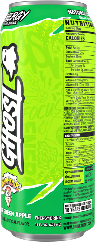 Ghost Zero Sugar Warheads Sour Green Apple Energy Drink | Giant