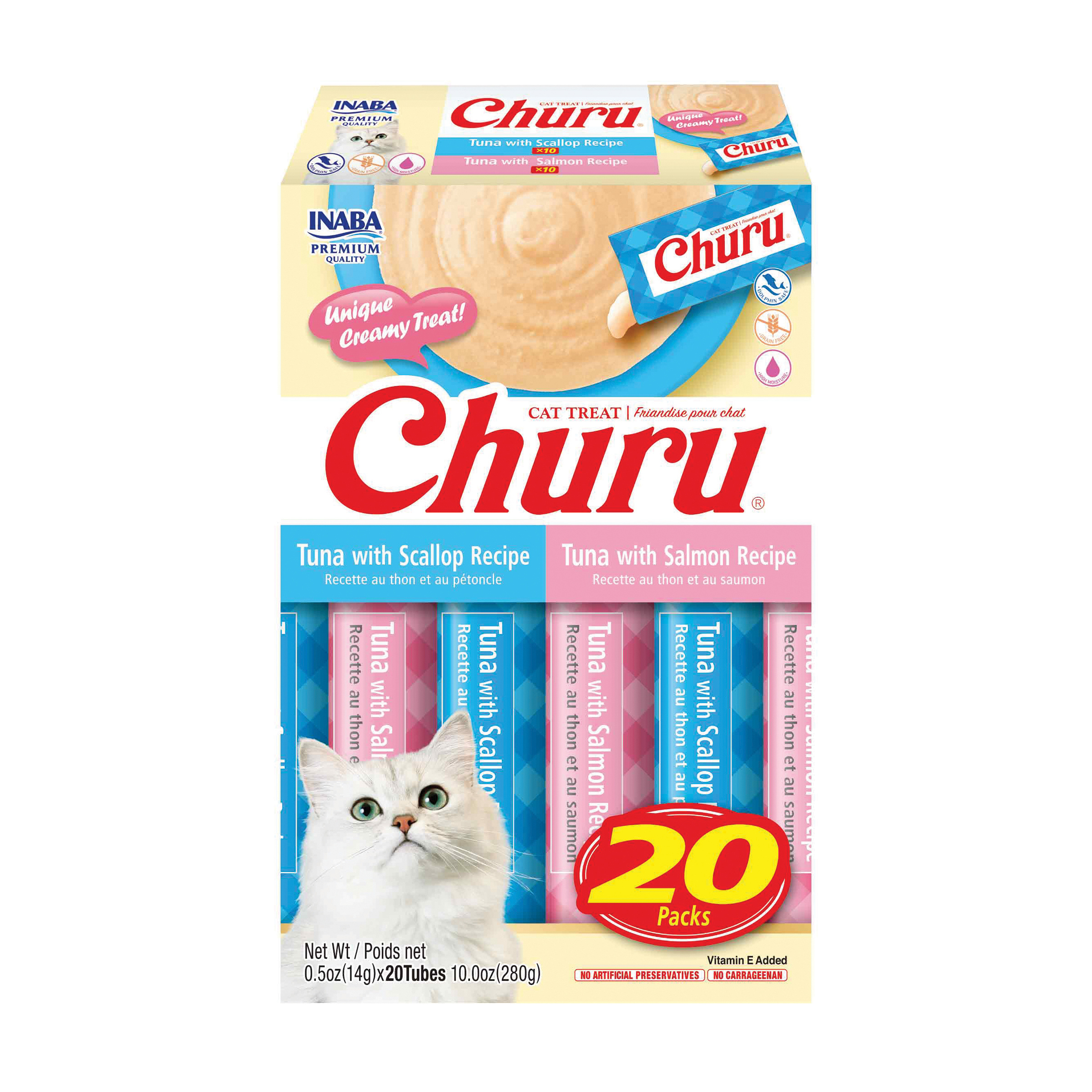 INABA Churu Cat Treats Lickable Creamy Purée, Ounce Tube, 20