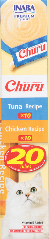 INABA Churu Cat Treats Lickable Creamy Purée, Ounce Tube, 20