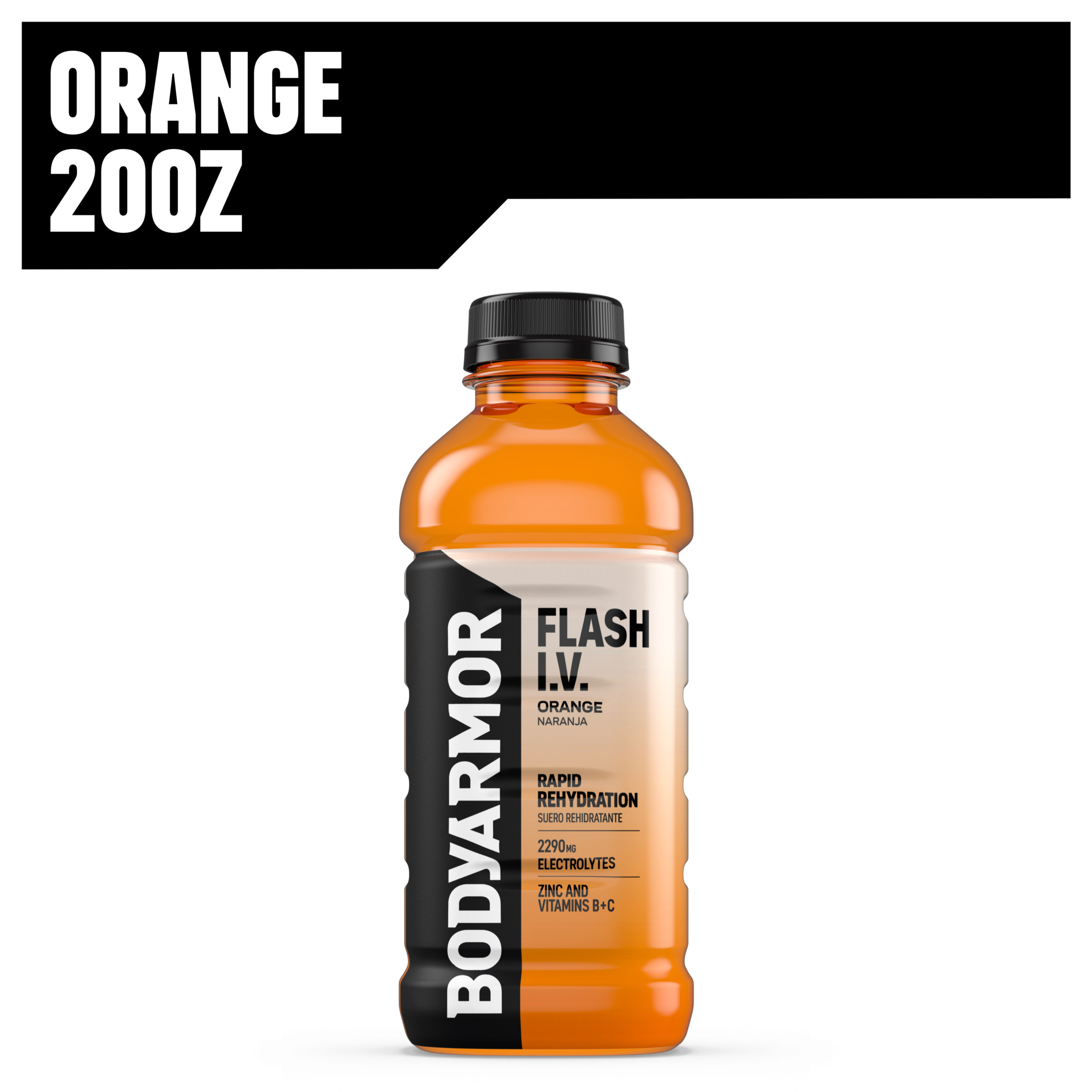 BODYARMOR Flash I.V. Orange Electrolyte Sports Drink, 20 fl oz